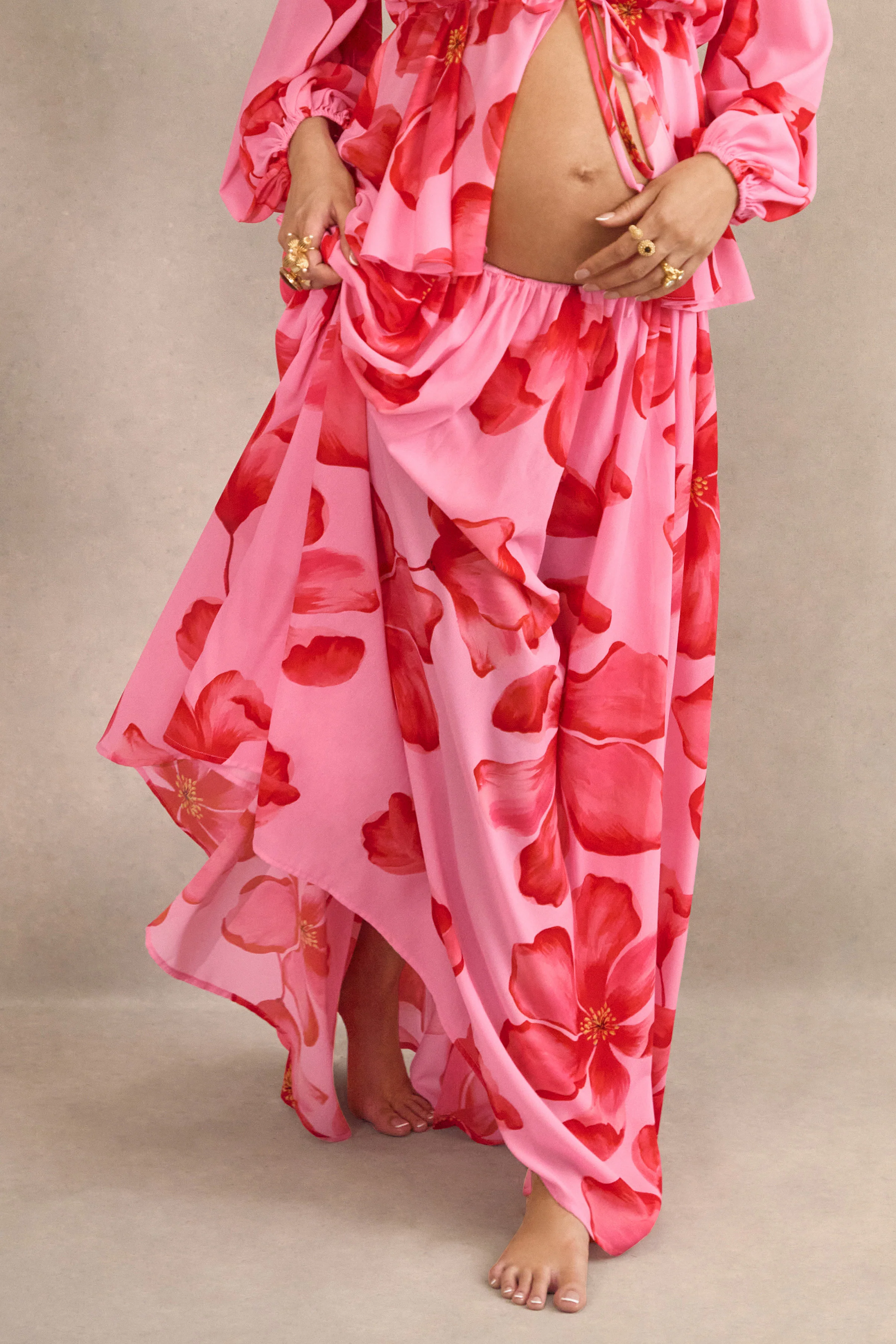 Asella | Pink Chiffon Maxi Skirt - Image 5