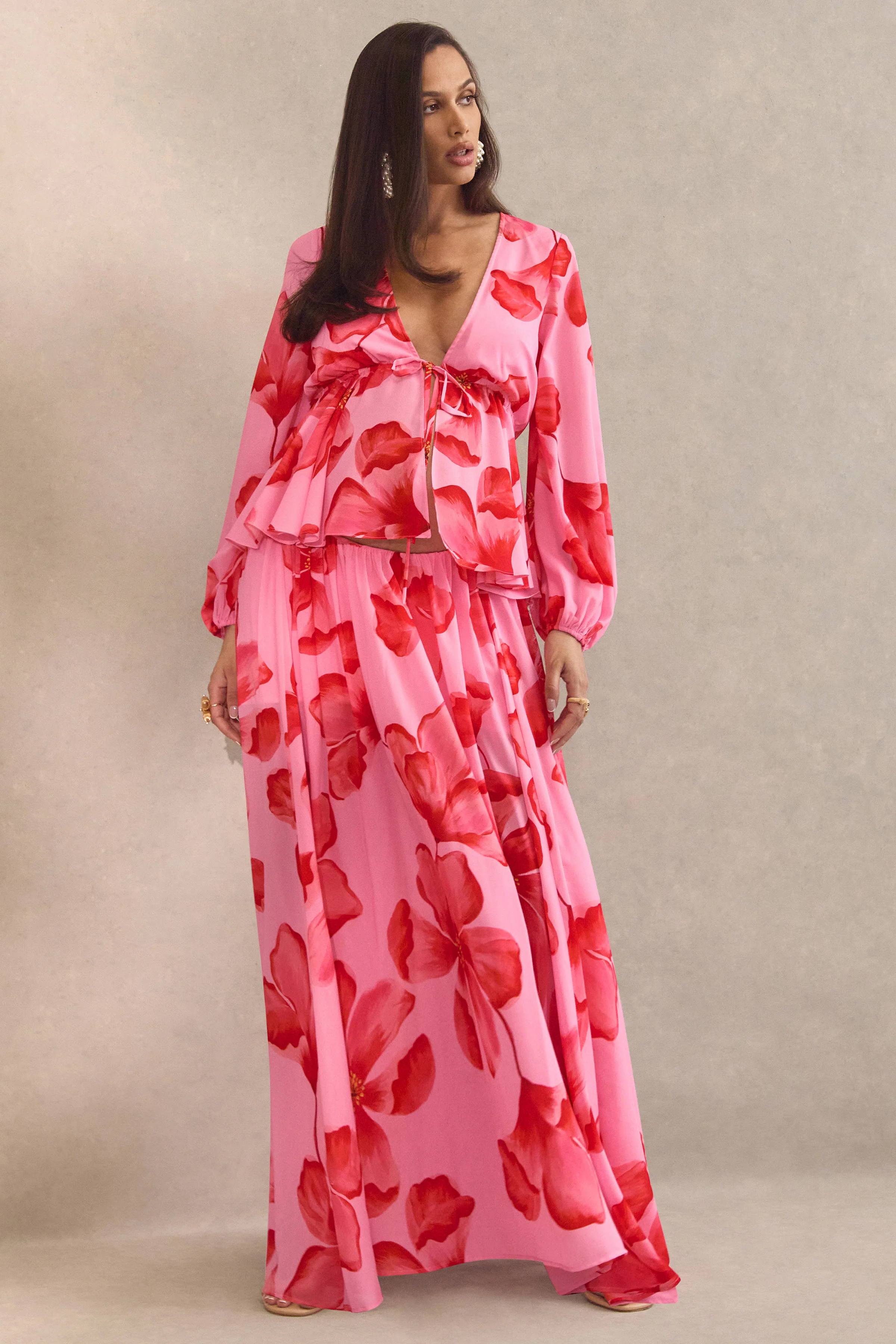 Asella | Pink Chiffon Maxi Skirt - Image 7