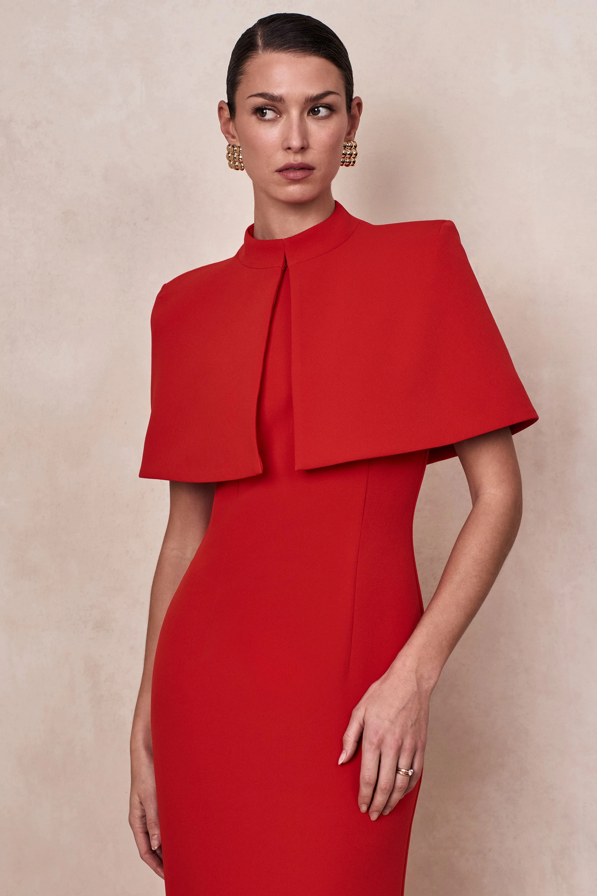 Astrelle | Red Crew-Neck Maxi Dress - Image 7