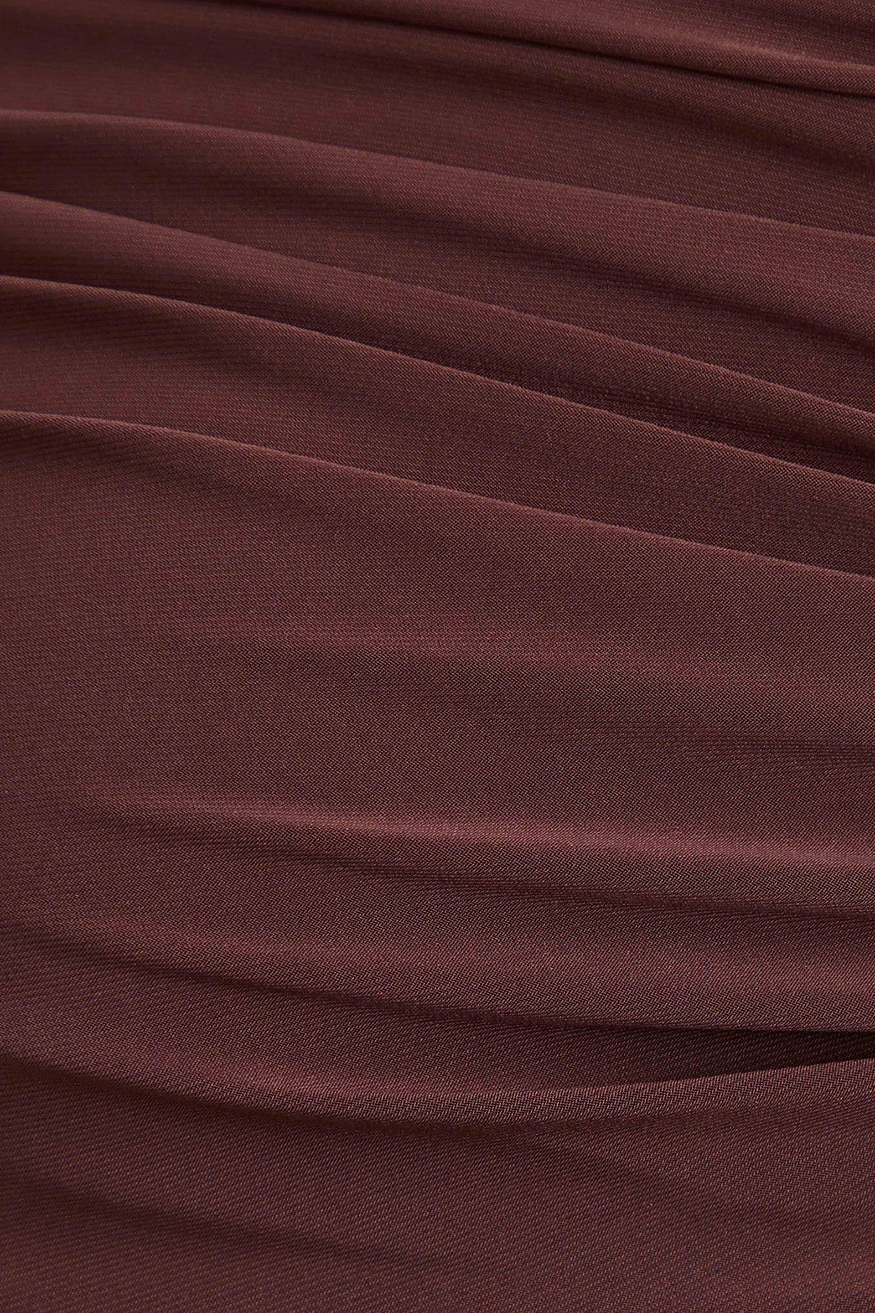 Cyra | Brown Asymmetric-Neck Maternity Maxi Dress With Sash - Image 5