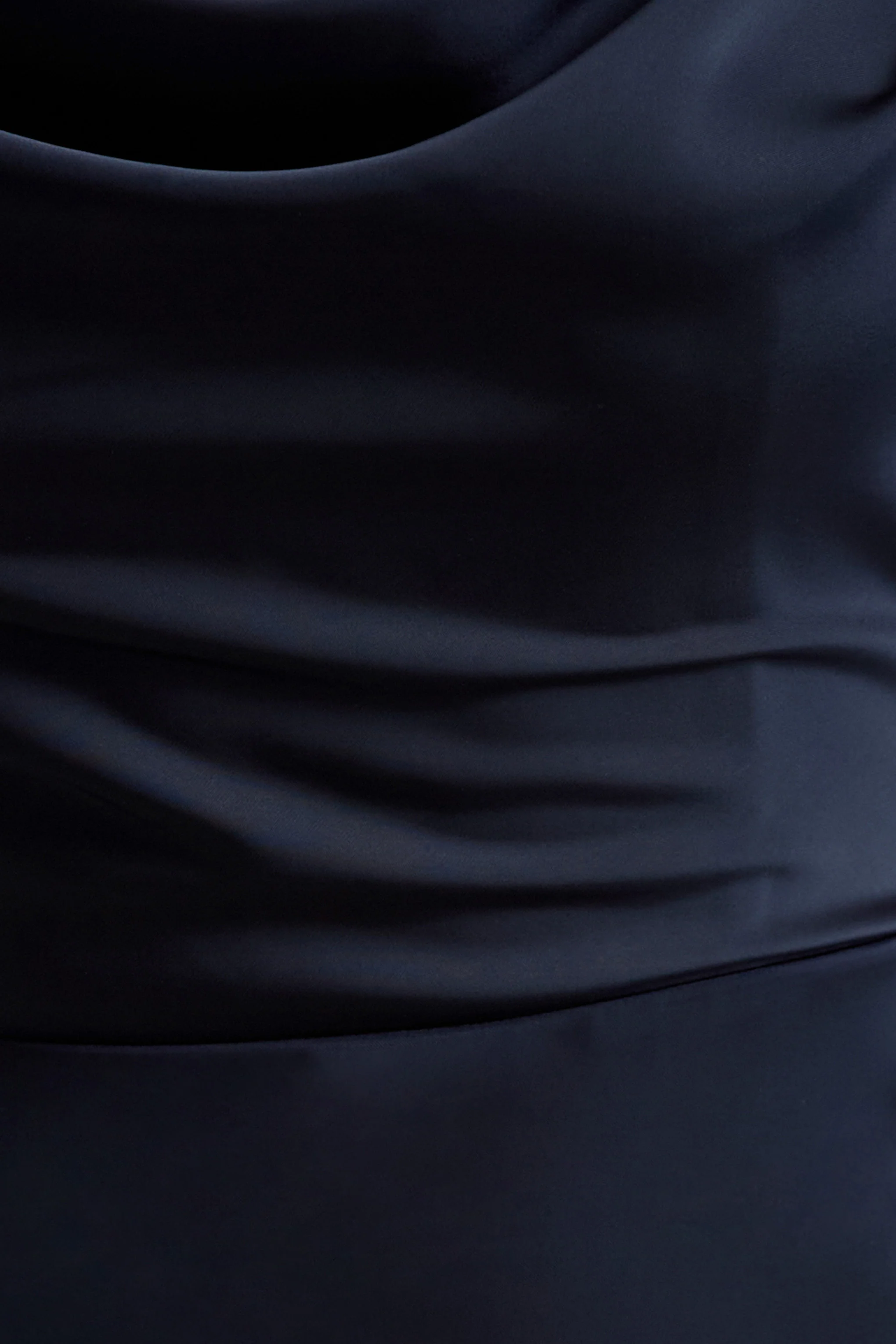 Gia | Navy Satin Cowl-Neck Maxi Dress - Image 6