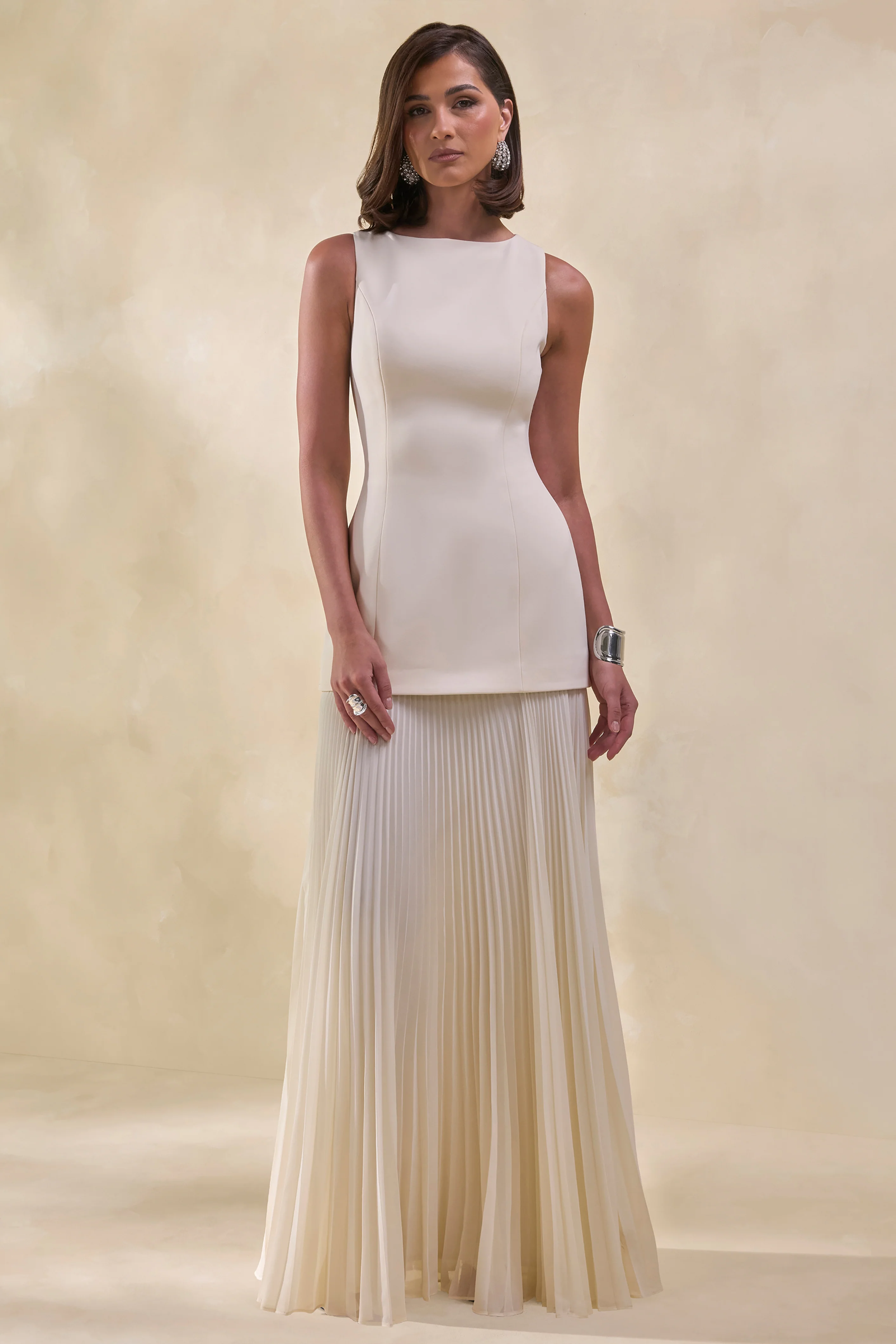 Hadley | Stone Boat-Neck Maxi Dress With Drop-Waist - Image 5