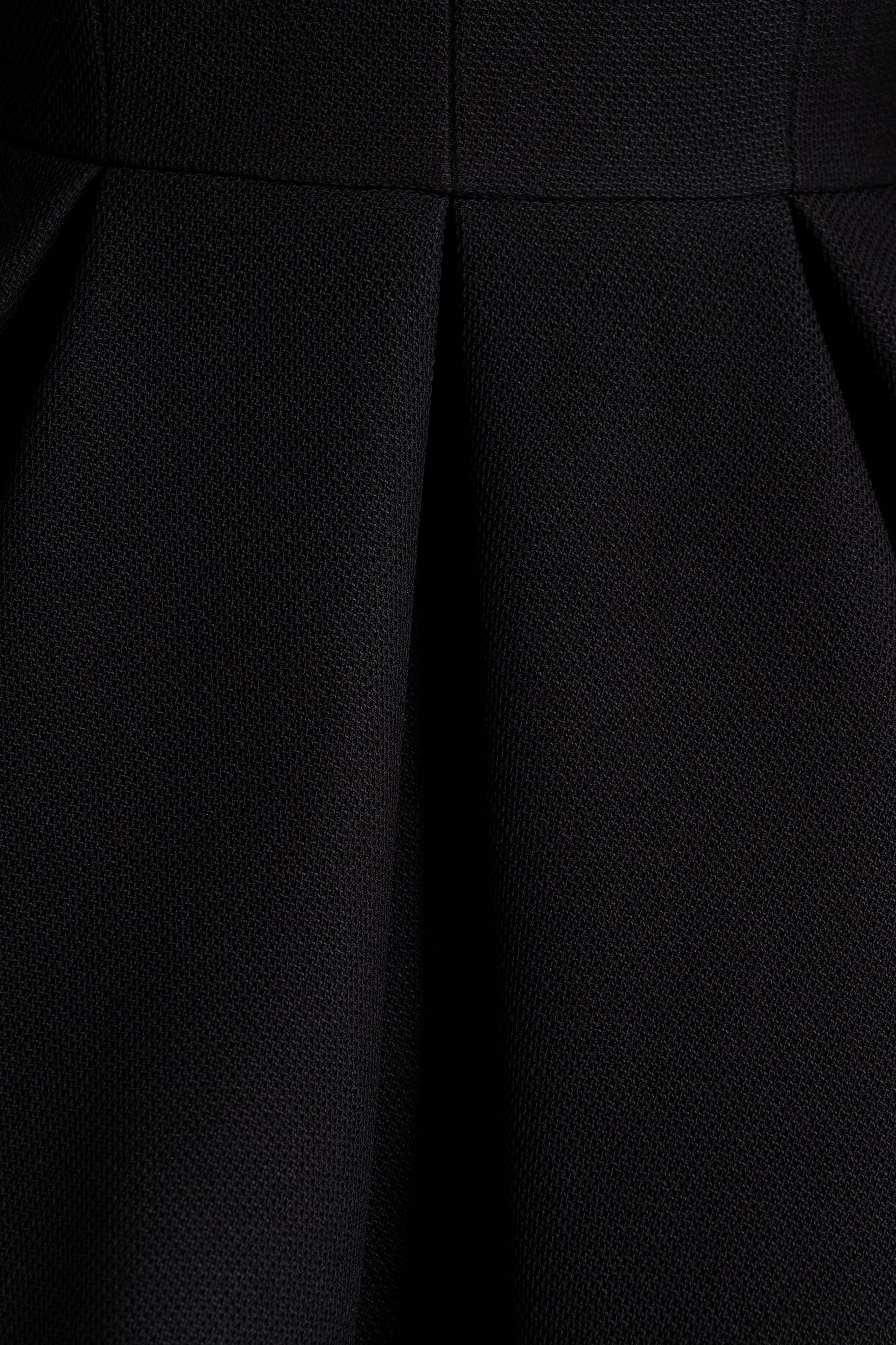 Katt | Black Plunge-Neck Tailored Mini Dress - Image 6