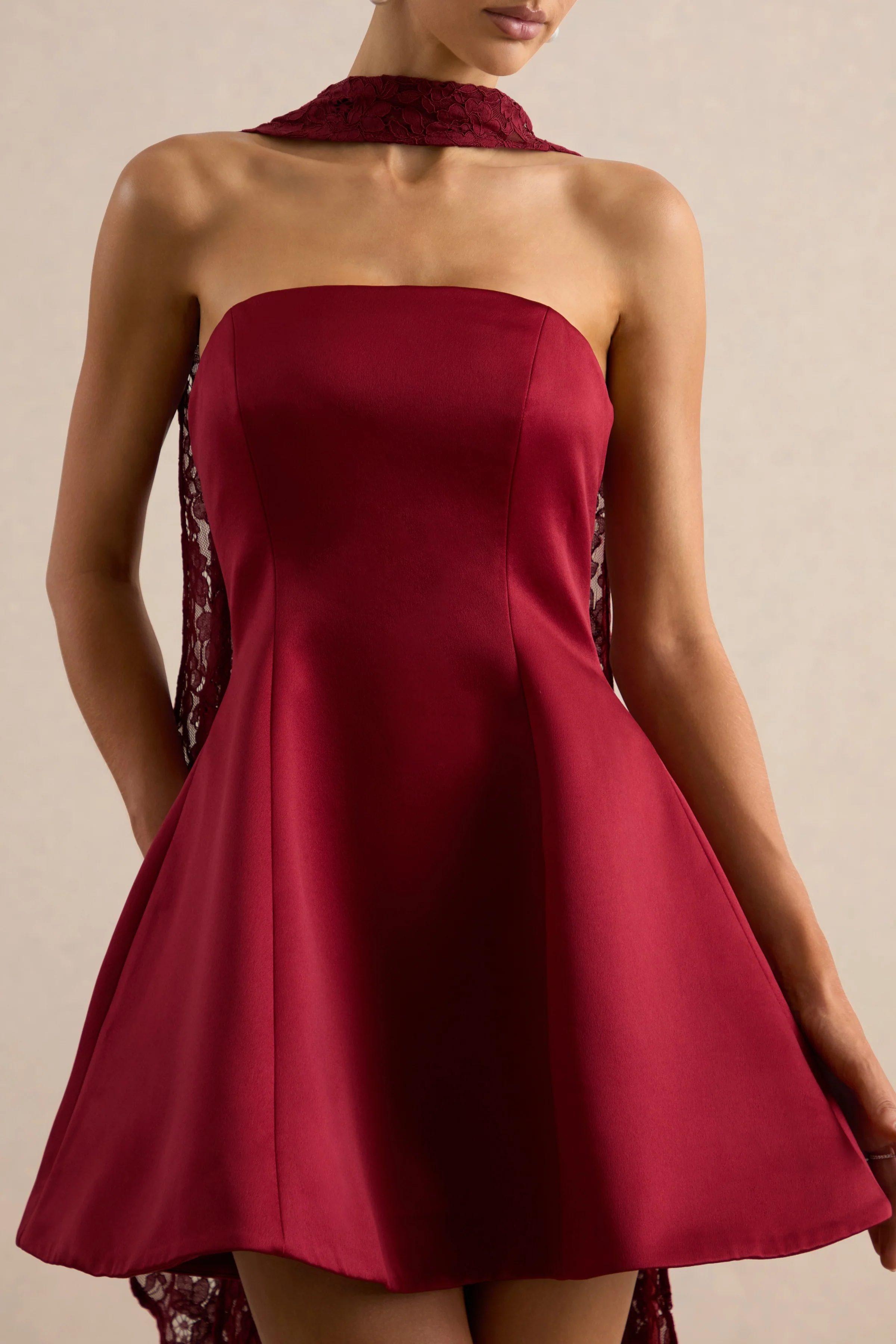 Lioray | Burgundy Lace Scarf - Image 3