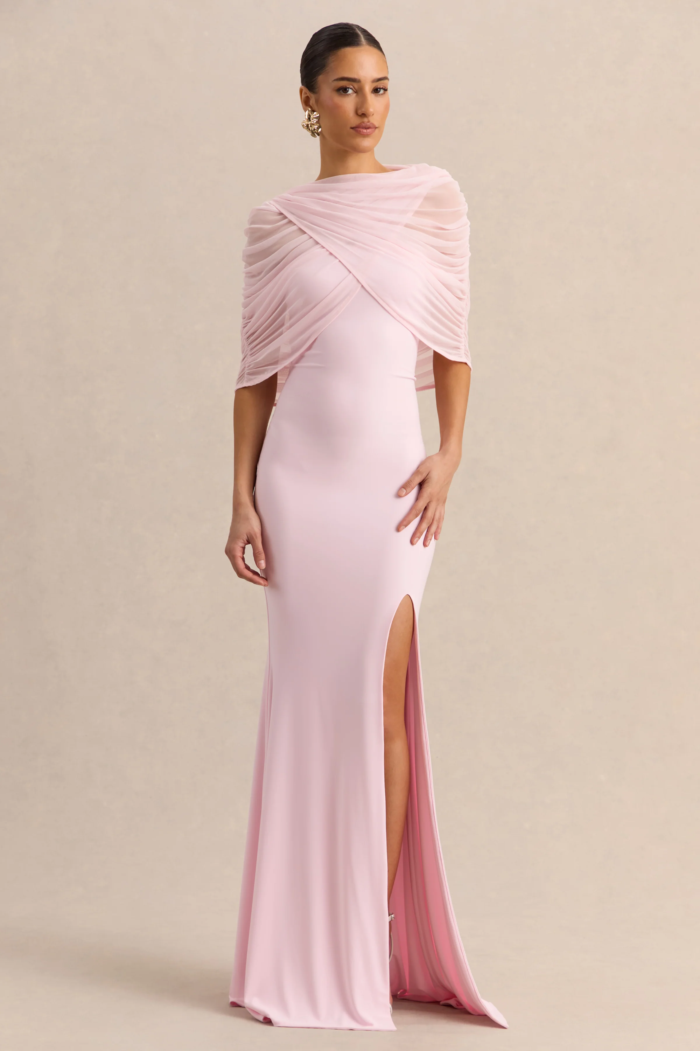 Melva | Light Pink Bandeau Maxi Dress - Image 3