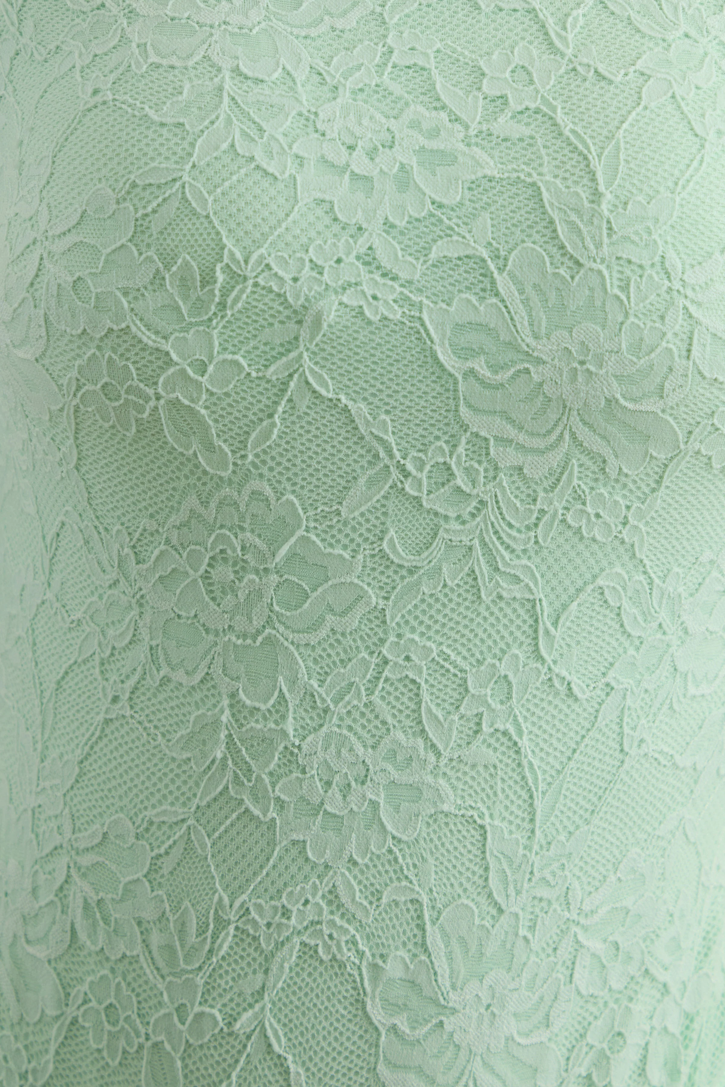 Nessia | Mint Lace Round-Neck Bodysuit With Long-Sleeves - Image 6