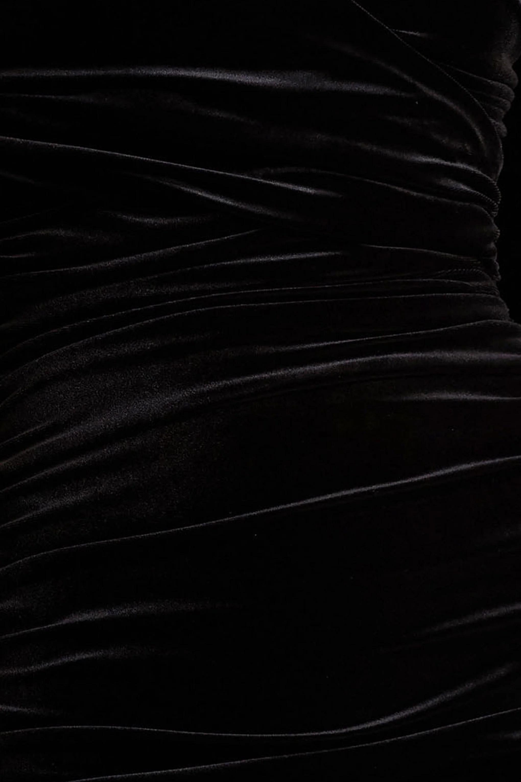 Paloma | Black Velvet Bandeau Maxi Dress With Scarf - Image 6