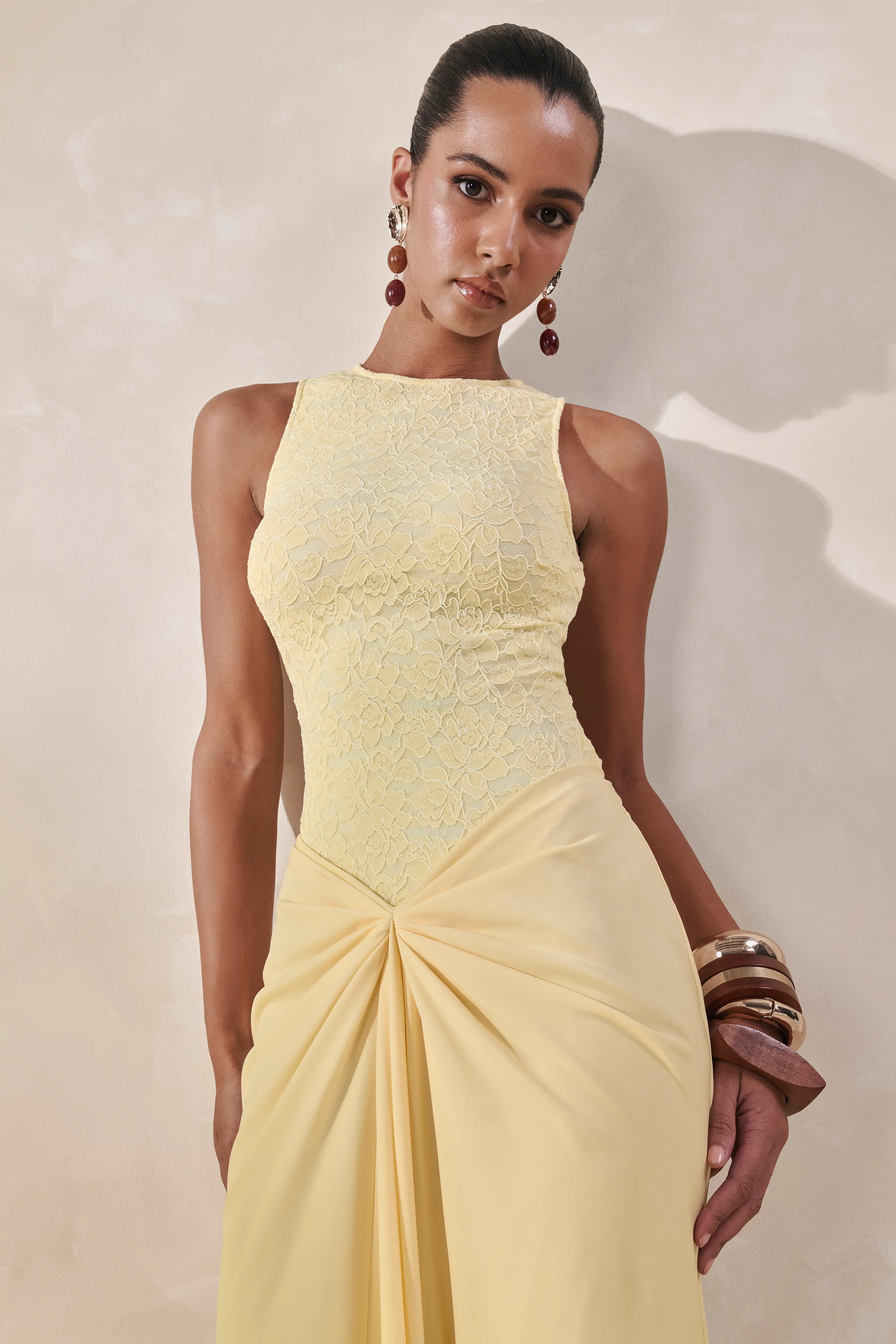 Serale | Lemon Lace Round-Neck Bodysuit - Image 6