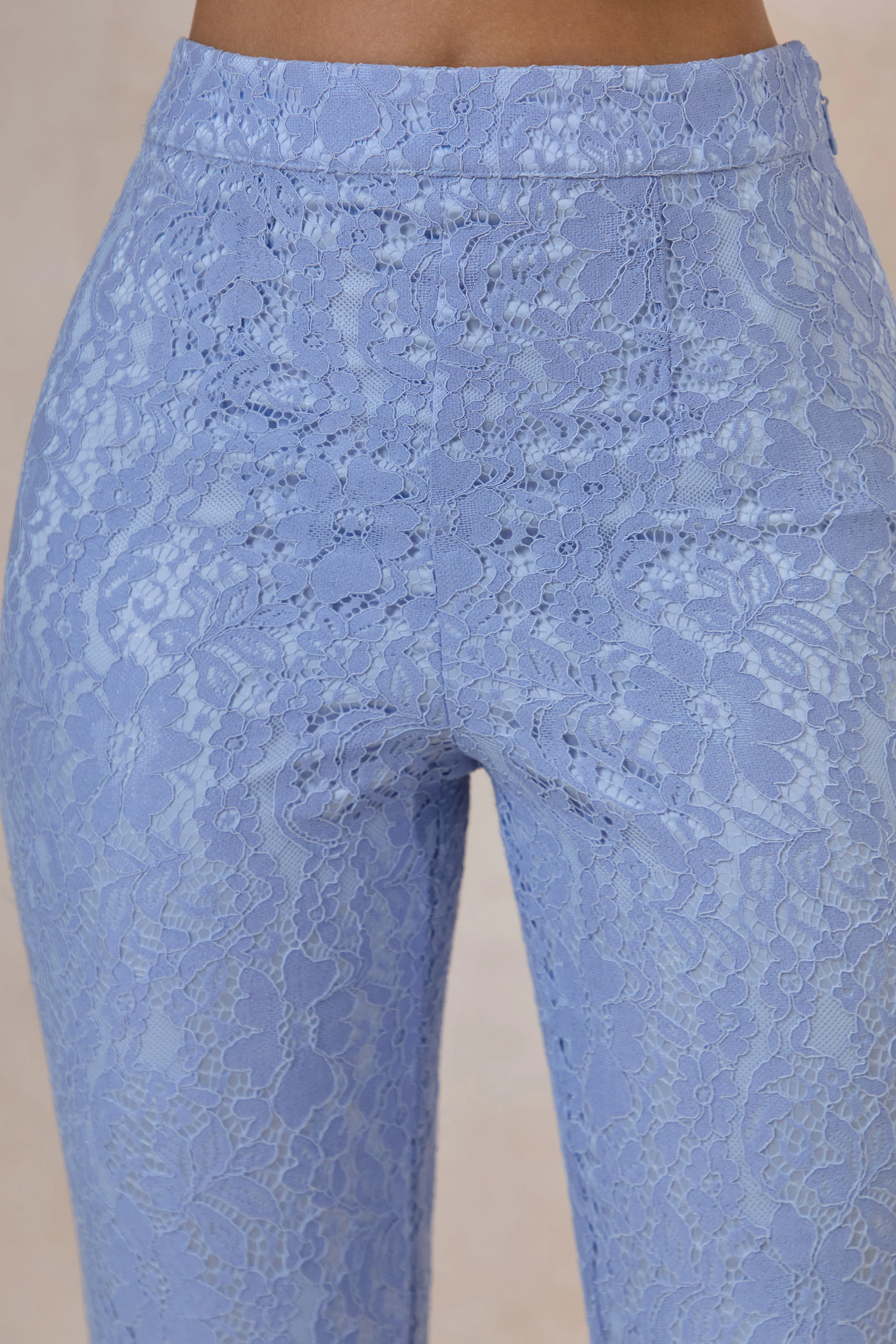Tessara | Powder Blue Lace Tailored-Trouser - Image 5