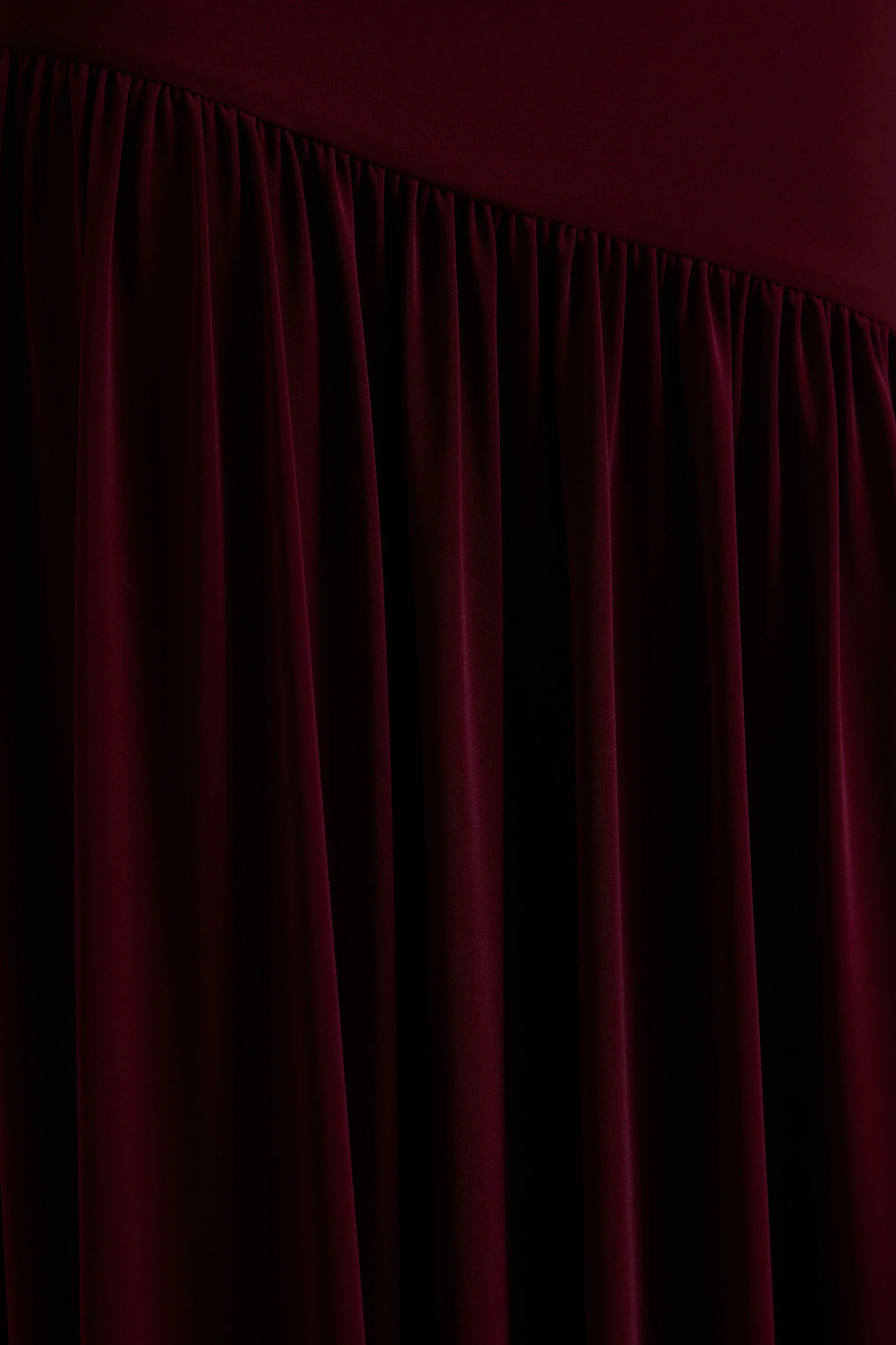 Venezia | Burgundy Bardot Maxi Dress With Drop-Waist - Image 6