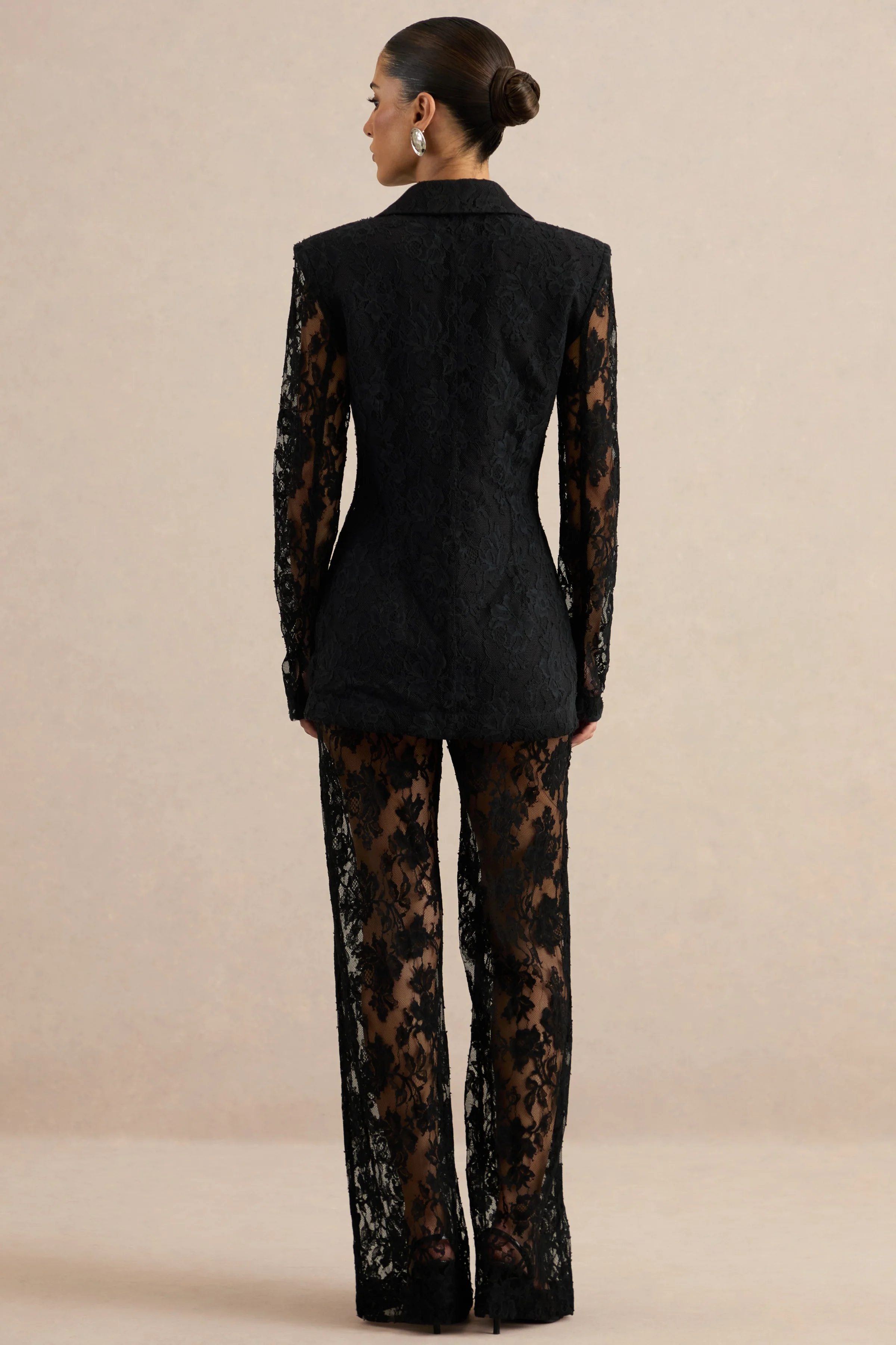 Vergia | Black Lace Tailored-Blazer - Image 2