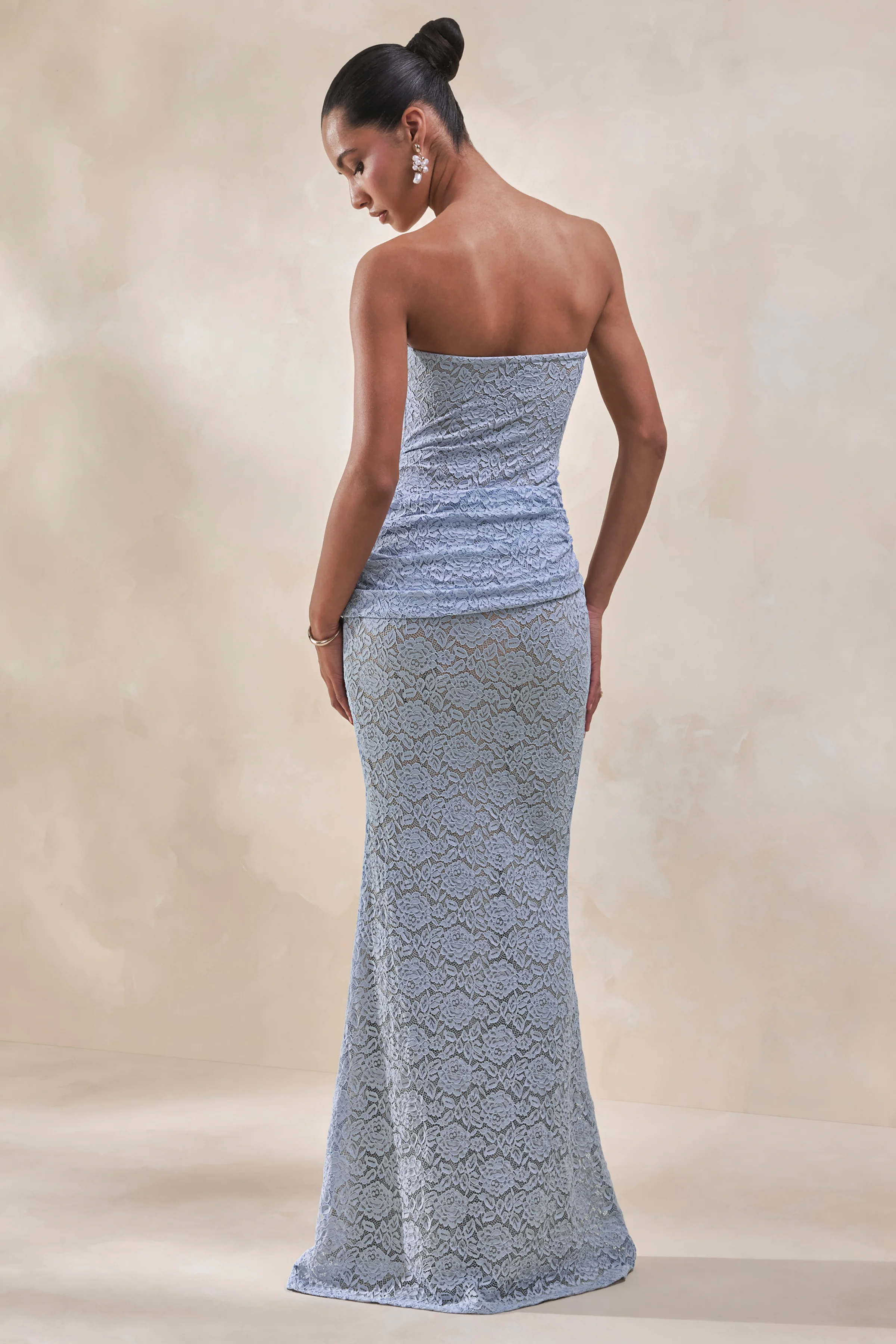 Vissia | Powder Blue Lace Bandeau Bodysuit - Image 2