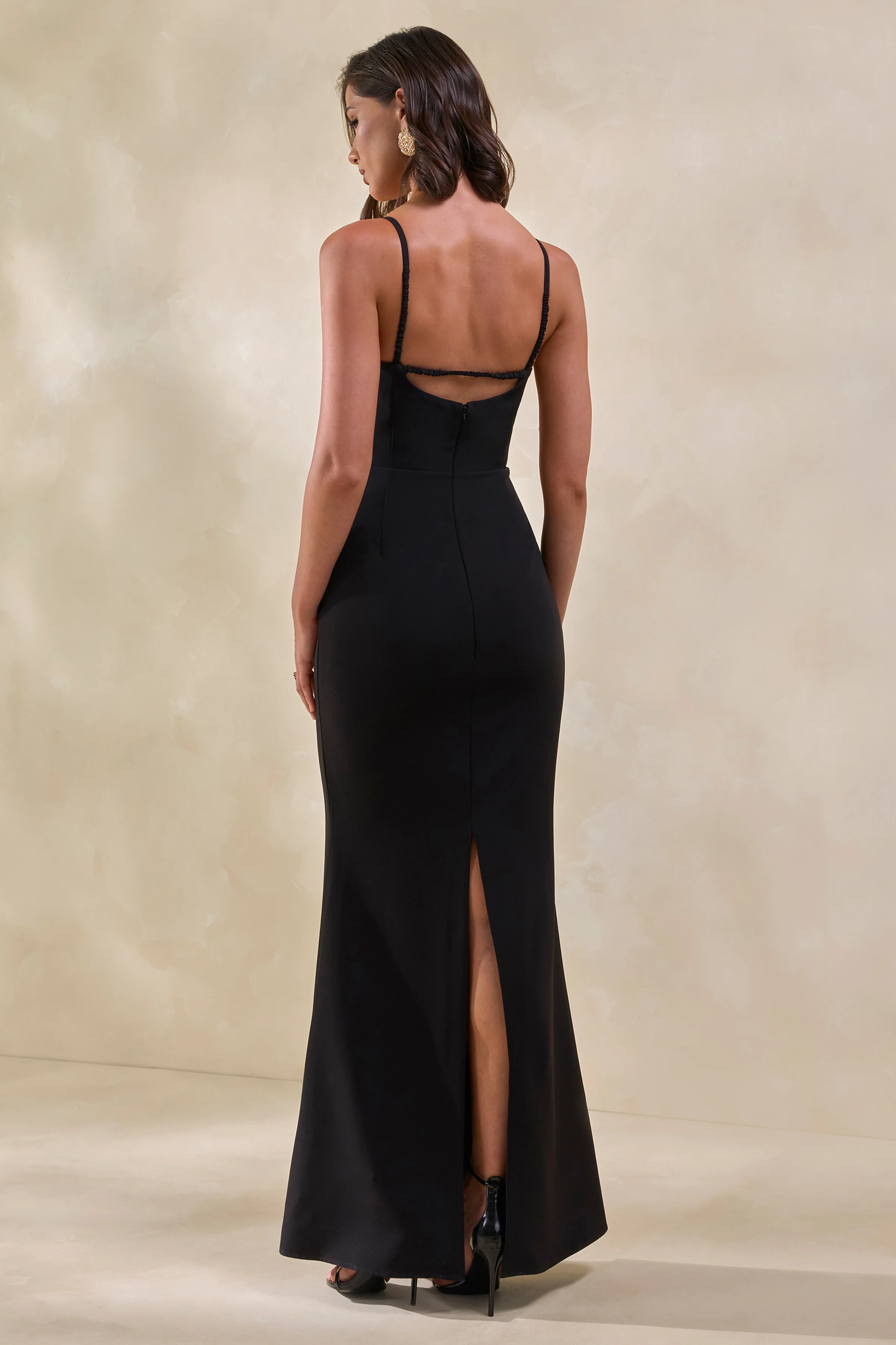 Zavira | Black Square-Neck Maxi Dress - Image 2